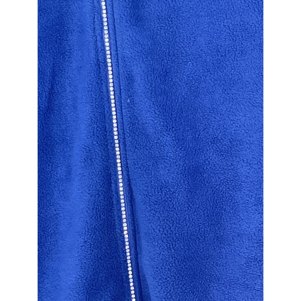 NWT Quacker Factory Blue Fleece Jacket Women's Size S Rhinestone Zipper Hoodie - Picture 2 of 11